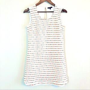 Francescas Quinn tweed striped shift dress cream Small EUC